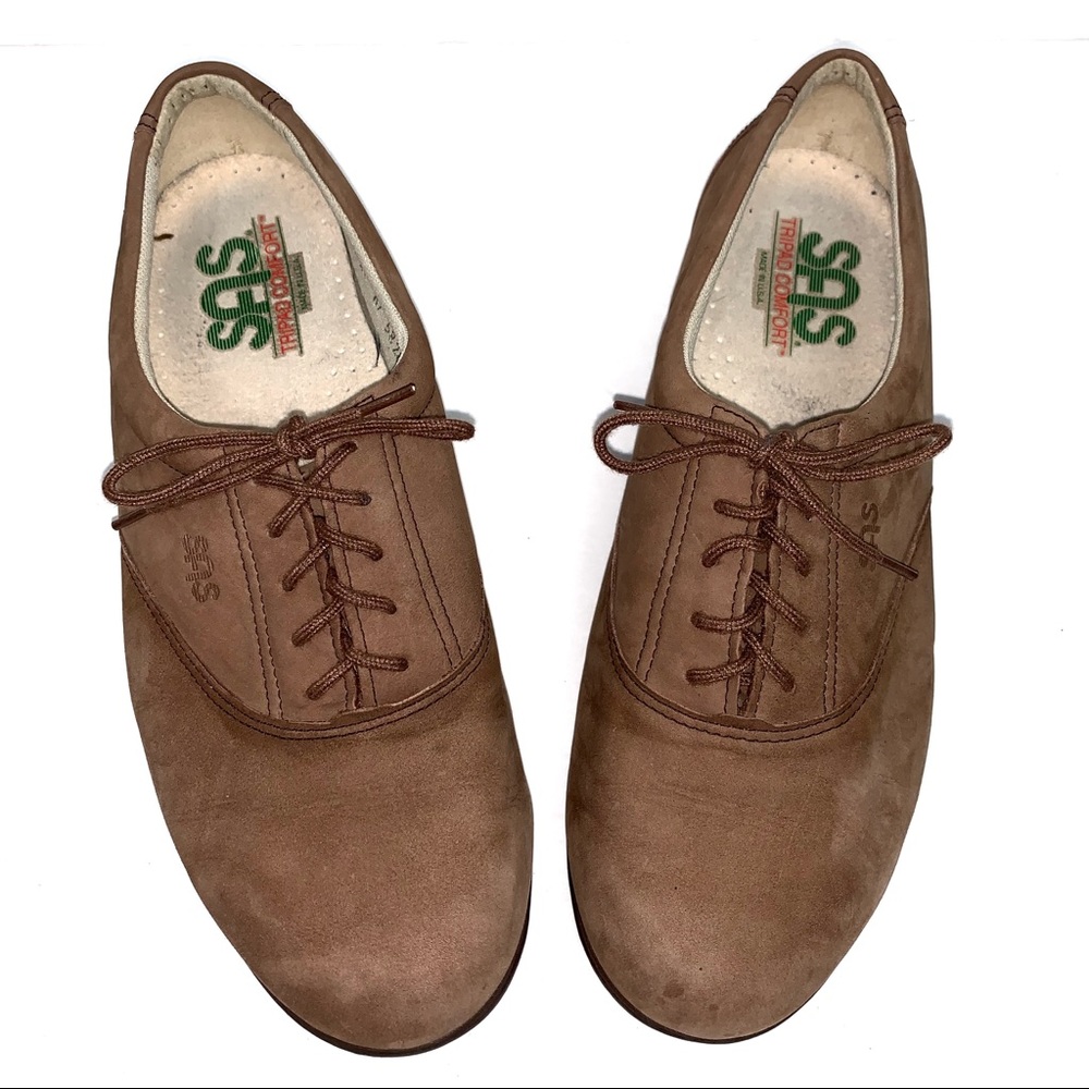 SAS Shoes Comfort Tan Suede Lace Up Oxfords